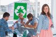 Foto: Team having meeting about recycling policy Team having meeting about recycling policy