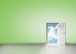 Foto: Door opening to reveal blue cloudy sky Door opening to reveal blue cloudy sky
