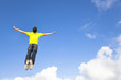 happy young man jumping