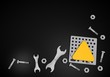triangle symbol on black technic background