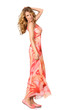 Young woman in long dress