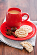 Photo: Oat bran cookies with spices, selective focus Oat bran cookies with spices, selective focus