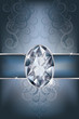 Greeting card with diamond, vector illustration