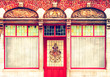 Facade of the old building in Bruges, Belgium