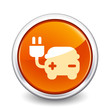 Vector: button orange electric car button orange electric car