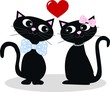 Illustration: two cats in love two cats in love