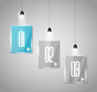 Infographic design template with glass surfaces