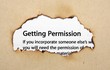 Permission text on paper hole
