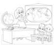 The page with exercises for kids - coloring book