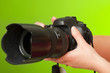 Photographer hands with camera