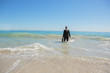 Young businessman in the water