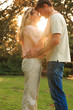 Pretty couple relaxing in a park
