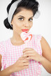 Wonderful pinup holding a lollipop