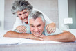 Mature woman over husband back 