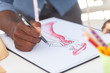 Fashion artistic man drawing clothes