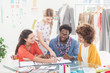 Young fashion designers working together