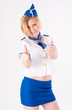 Young beautiful air hostess