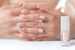 Womans hands with beautiful french manicure