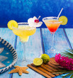 Cocktails Margarita and sex on the beach in Caribbean Mexico