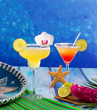 Cocktails Margarita and sex on the beach in Caribbean Mexico
