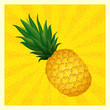 yellow pineapple background - vector illustration