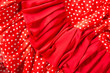 Flamenco dancer red dress with spots macro