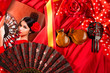 Flamenco woman with bullfighter and typical Spain Espana