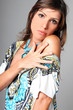 Sensual girl with jewel turquoise stones Sensual girl with jewel turquoise stones