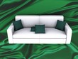 Sofa on silk fabric as background