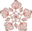 Ornate vintage isolated doodle vector flowers