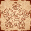 Ornate vintage isolated doodle vector flowers