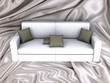 Illustration: Sofa on silk fabric as background Sofa on silk fabric as background