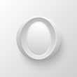 White plastic vector letter round button