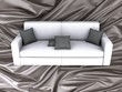 Sofa on silk fabric as background
