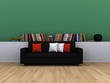 Living room with library