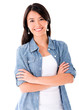 Woman in denim jacket