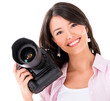 Photo: Woman holding a camera Woman holding a camera