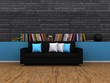 Living room with library