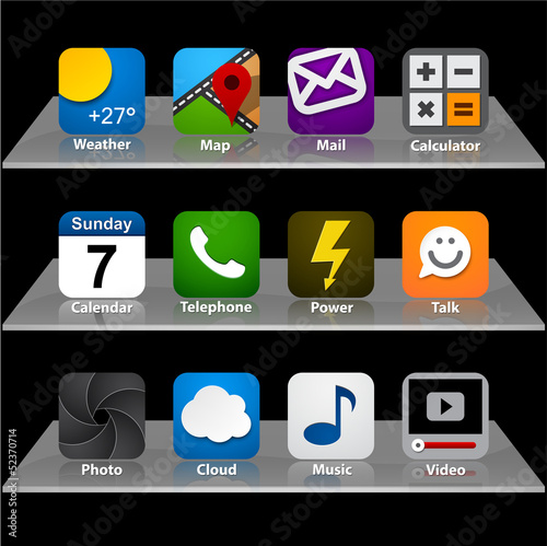 Vector: Set of app icons. Set of app icons.