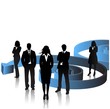 Vektor: Business people with arrow background Business people with arrow background