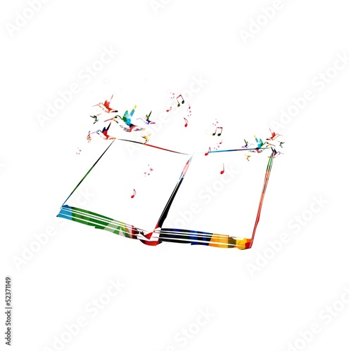 Vector: Colorful vector book with hummingbirds Colorful vector book with hummingbirds