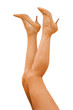 female legs in tan shoes