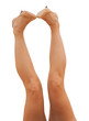 female legs in tan shoes
