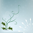 Vektor: Abstract dandelions blue background Abstract dandelions blue background