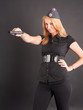 pretty girl holding a gun