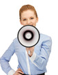 businesswoman with megaphone