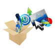 bank business graph set design illustration