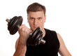 Man with dumbbells