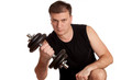 Man with dumbbells