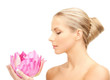 Lovely Woman With Lotos Flower